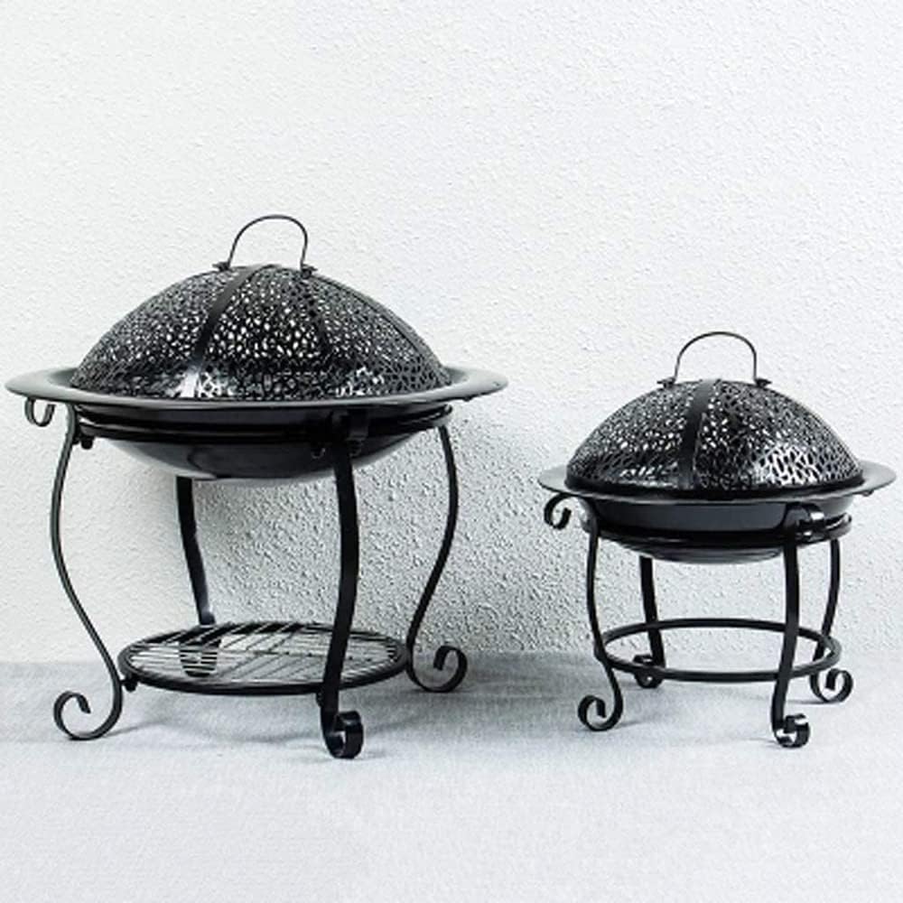Iron Barbecue Stove for Cooking Food Multifunctional, Camping Fire Pit Campfire Stove, Campfire Charcoal Garden Decor Wood Stove Heating Stove with Grilling Mesh,L1