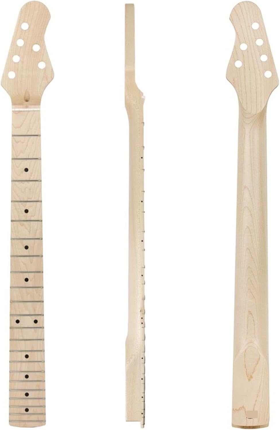 Electric Guitar Neck Maple 22 Frets Bolt On C Shape Clear Satin for DIY Guitar Projects Unfinished Guitar Neck
