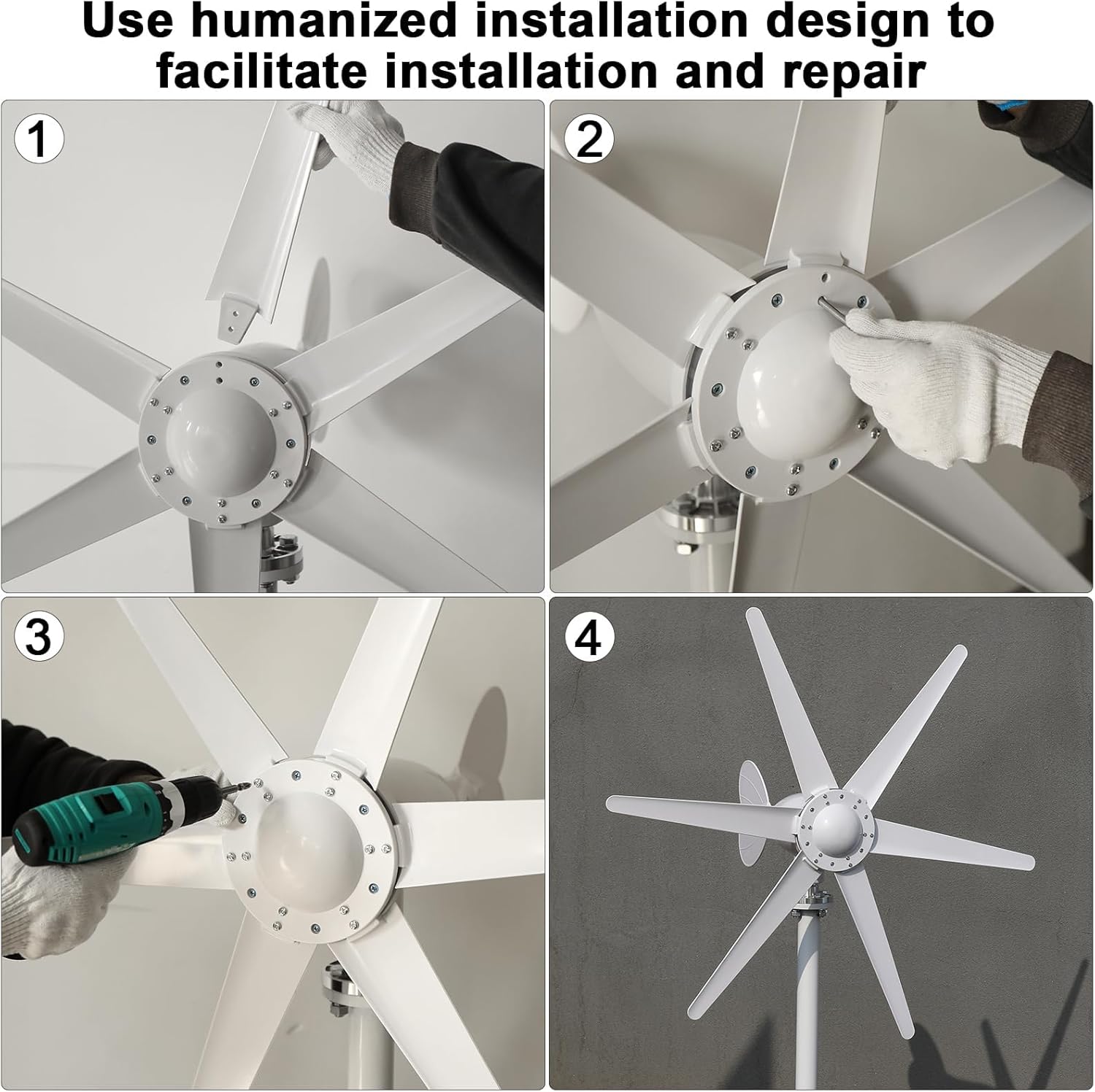 800W Wind Turbine Generator,12V/24V Wind Turbine Kit,6 Blade Professiona Wind Power Generator with Controller, Electromagnetic Power Wind Energy System for Home, Farm, RVs, Boats