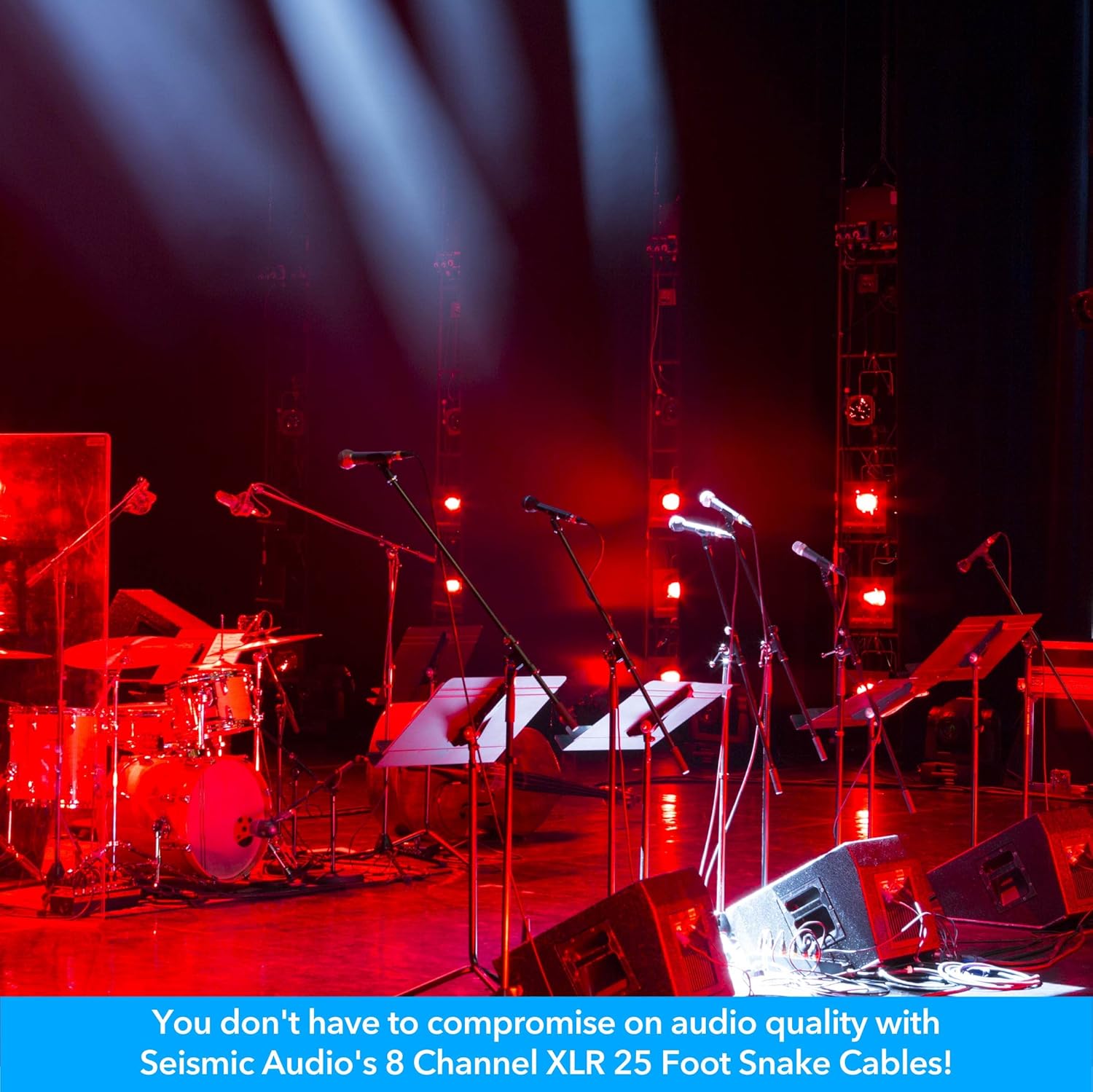 Seismic Audio - SARLX-8x25 - 8 Channel XLR Snake Cable - 25 Feet Long - Pro Audio Snake for Live Live, Recording, Studios, and Gigs - Patch, Amp, Mixer, Audio Interface 25'