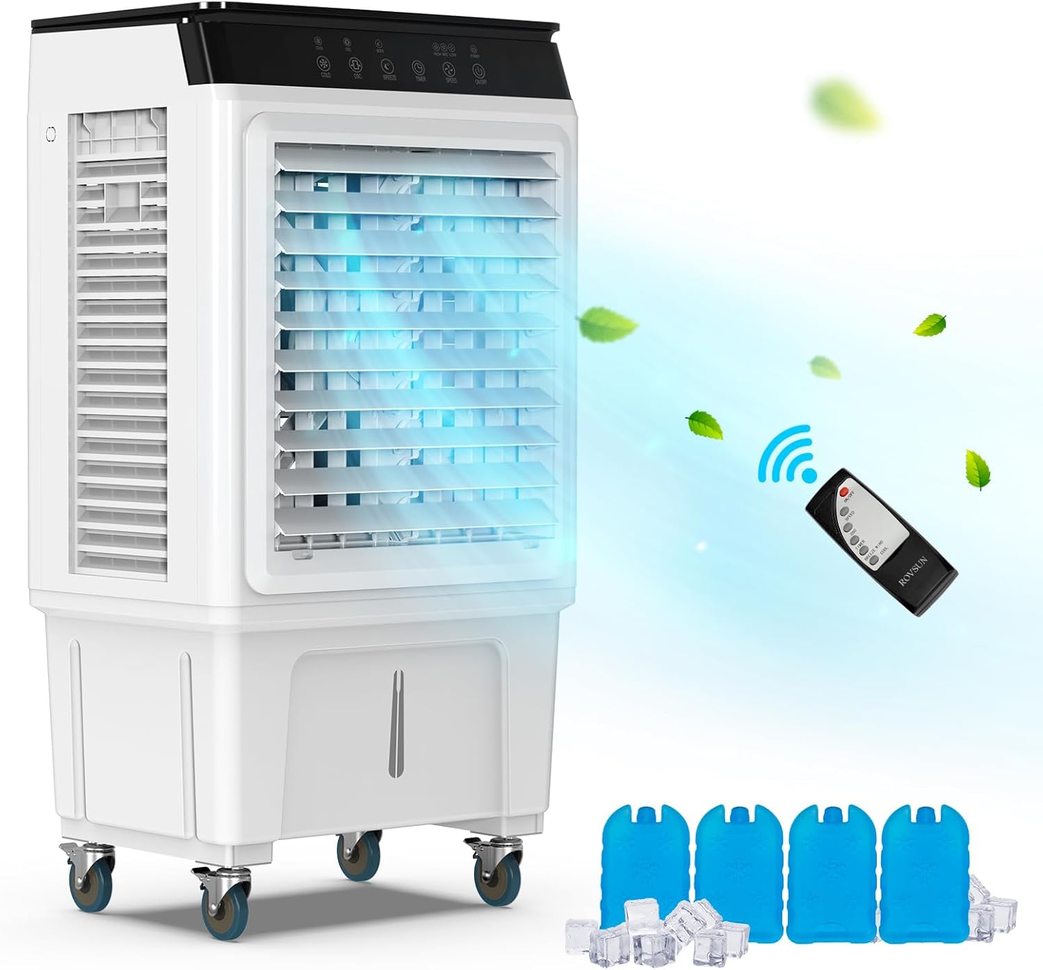 Bonnlo 2300 CFM Swamp Cooler with Remote Control, 3-In-1 Portable Evaporative Air Cooler, Fan & Humidifier with 7.9 Gal Water Tank, 12H Timer, Top Water Adding for Outdoor & Indoor Use