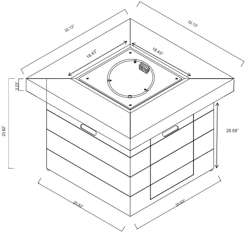 FESTIVITY 32 Inch Propane Fire Pit Table with Lava Rocks, Electric Ignition, 50,000 BTU for Outside Patio Backyard Deck Balcony (Charcoal)