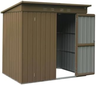 Outdoor Storage Shed 6x4 FT, Metal Tool Sheds Storage House with Lockable Double Door, Large Bike Shed Waterproof for Garden, Backyard, Lawn