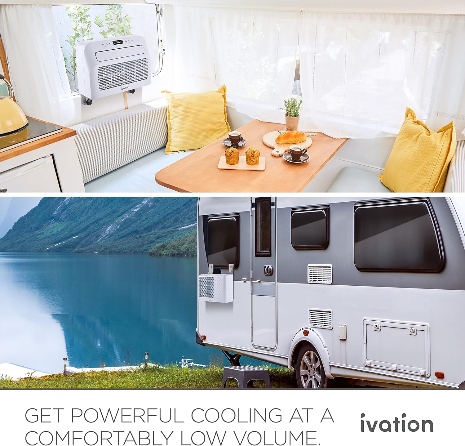 Ivation 6,500 BTU Camper Air Conditioner | Portable Over-the-Window Sill AC, Fan & Dehumidifier for RV, Caravan & Motorhome | Digital Display, Temperature Control, Timer, Sleep Mode, Whisper Quiet