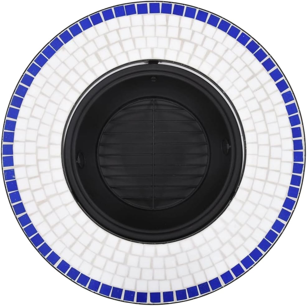 Mosaic Fire Pit Blue and White 26.8