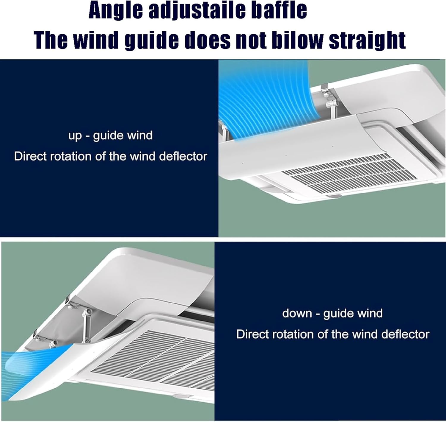 Air conditioning deflector Air Conditioner Deflector for Central Air Conditioning System ABS Light and Flexible Guide Wind Prevents Air Blowing Straight