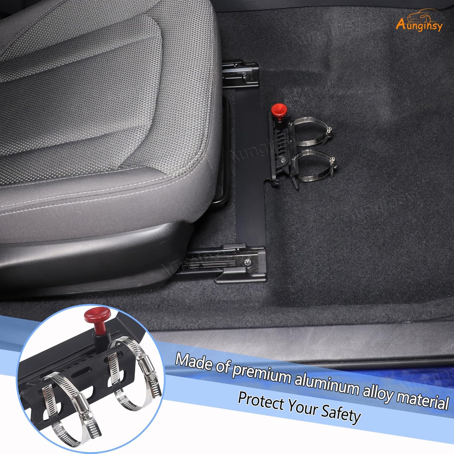 Car Co-Pilot Under Seat Quick Release Roll Bar Fire Extinguisher Mount Bracket Compatible with Subaru Crosstrek 2024 2025+, Adjustable 2 Clamps Fire Extinguisher Bottle Tie Holder Billet Accessories