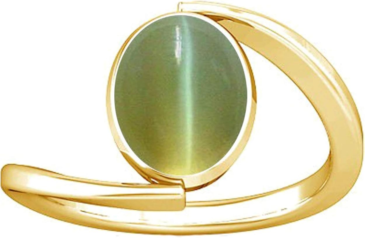 Divya Shakti 6.25-6.50 Carat Cat's Eye Lehsuniya Gemstone Panchdhatu Ring for Women