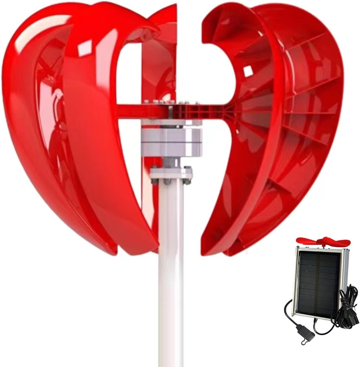 1KW Vertical Axis Wind Turbine 12v/24v/48v Permanent Magnet Synchronous Wind Turbine with Controller Household Wind and Solar Hybrid Power Generation System (Color : 48V)