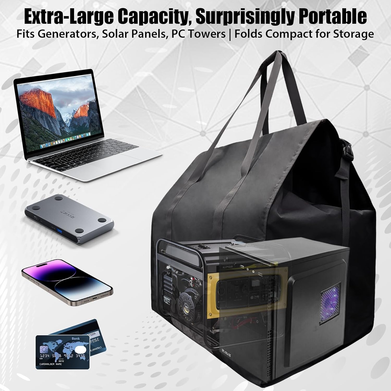 Large Faraday Bag for Generators, Computers & Electronics – Military-Grade EMP & RFID Protection, RF Signal Blocking Cage 30