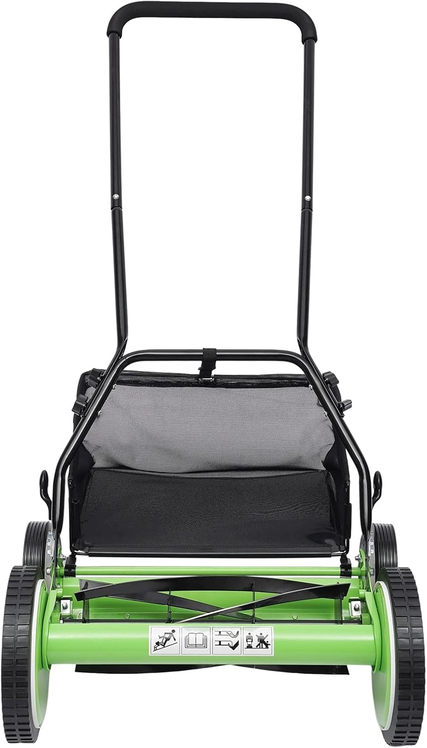 Lawn Mower 16 in Cordless Manual Reel Lawn Mower with 5-Blades Adjustable/Handle Height Grass Cutter with Grass Catcher for Courtyard Park Garden Cutting
