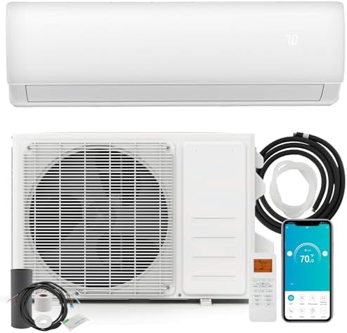 DORTALA 23000 BTU Mini Split Air Conditioner, 17 SEER2 208-230V Wifi Enabled Ductless Inverter Wall AC Unit & Heater with Remote, Installation Kit, Pre-Charged Heat Pump System for Alexa