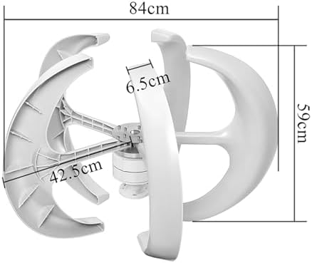 3000W Vertical Axis Wind Turbine Generator - 12V/24V 5-Blade Low-Noise Maglev Design for Landscape & Street Lighting - Durable Nylon Fiber Blades, Electromagnetic Brake