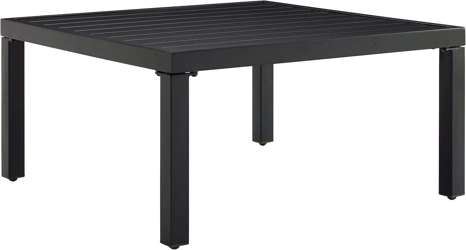 Crosley Furniture Piermont Weather Resistant Metal Outdoor Sectional Coffee Table for Patio, Deck, Porch, Matte Black