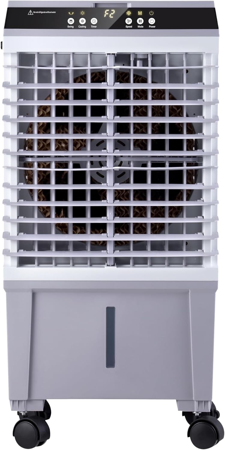 AKIRES Swamp Cooler,3-IN-1 Evaporative Air Cooler with 2026 New Upgraded Copper Motor,4.7 Gal Water Tank,6 Ice Packs,12H Timer,Cooling Tower Fan for Indoor,Outdoor,Bedroom,Office,Room,Home(25IN)