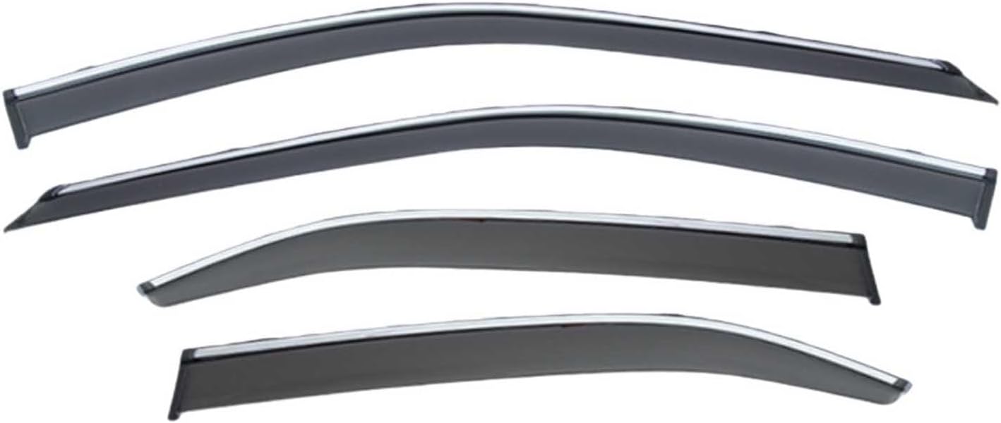 Window Deflectors for Mitsubishi Lancer MK4-MK6 1995-2003, Sun Rain Guard Window Visors Vent Shades with Bright Stripes Car Accessories