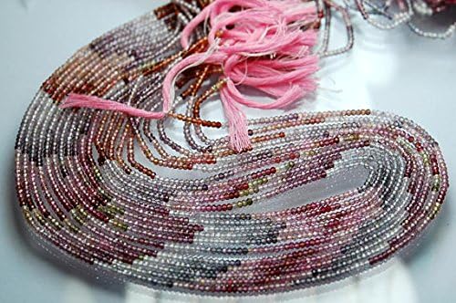 17'' super micro faceted, natural multi spinel micro faceted rondelles beads 2.60mm