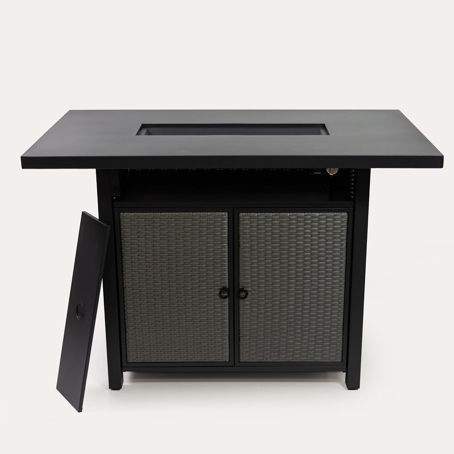 Propane Bartable Height Firetable - 55 Inch Outdoor Gas Fire Pit Table - 40,000 BTU Rectangular Fire Table for Warmth and Ambience - Outdoor Fire Table for Patio Deck Garden Backyard