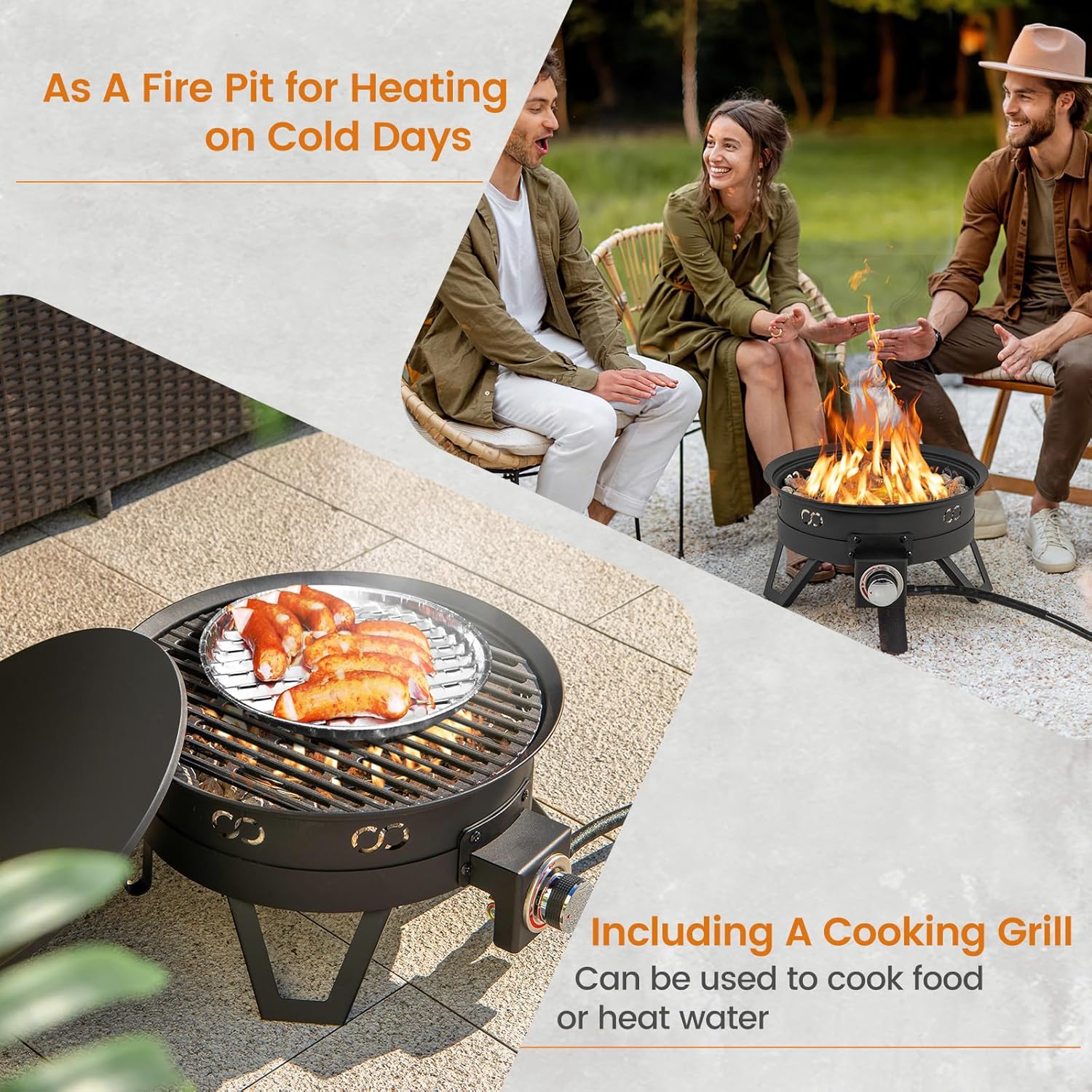Giantex Portable Propane Fire Pit, 17