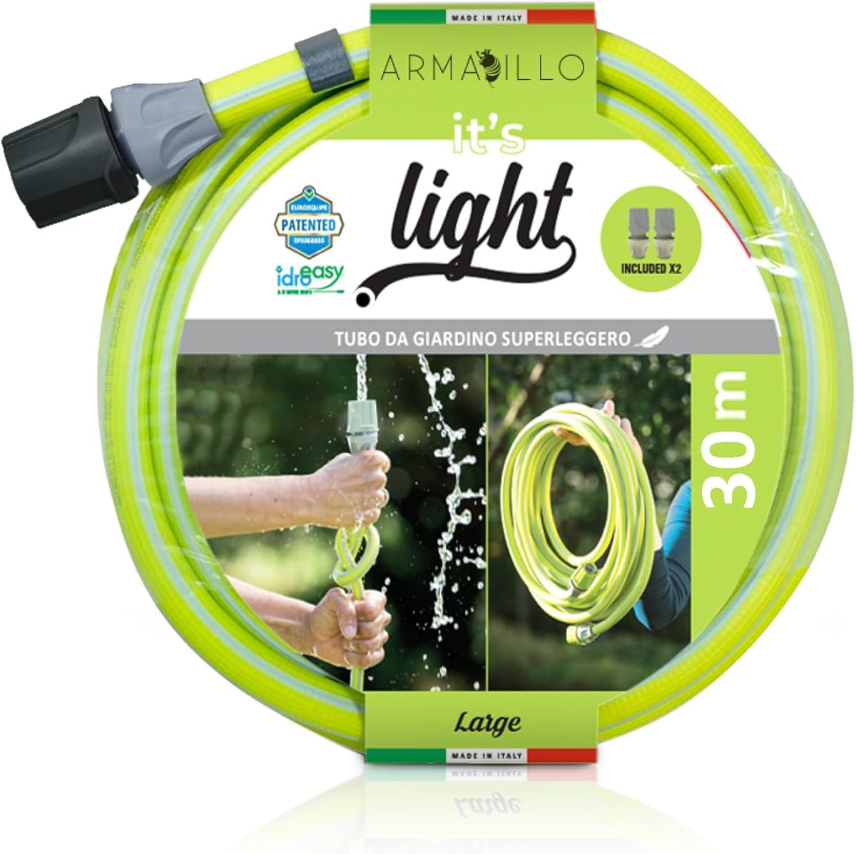 Idroeasy Sandokan 2879 100FT Superlight Garden Hose, Lime Green