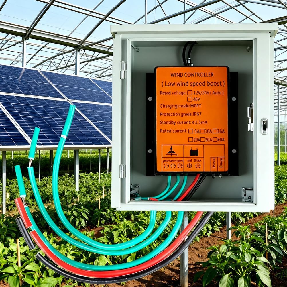 12V, 10A-40A 12V 24V 48V MPPT Charge Controller12000W Regulator for Wind Turbine Generator Windmill Alternator Battery Charger