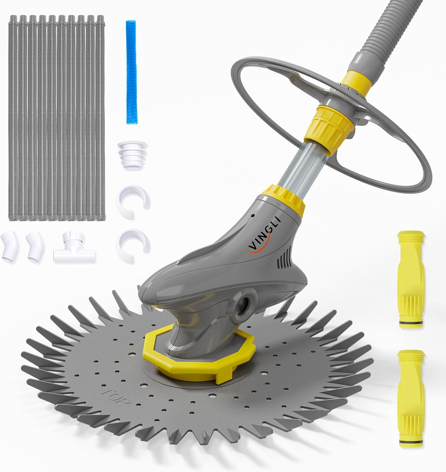 Automatic Pool Vacuum Cleaner – 33FT Hose Swimming Pool Sweeper, Efficient & Quiet Creepy Crawler for In-Ground Pools