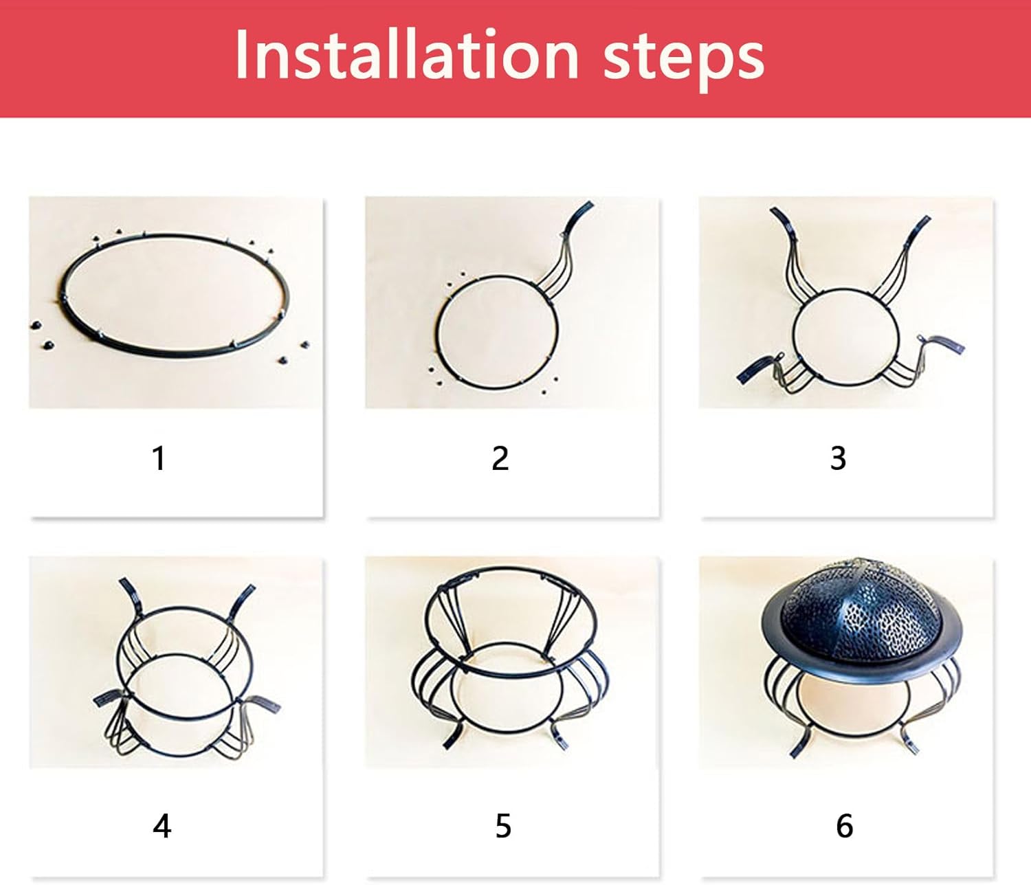 Iron Fire Pit,Patio Heater,BBQ Grill,with Charcoal Clips and Spark Guard,Safe and Stable,for Camping,Campfires,Warmth,Small/Large (Small)