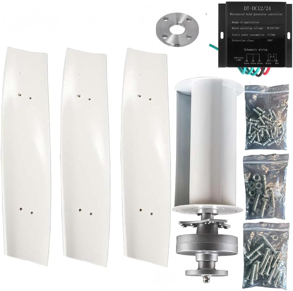 5000W Noiseless 3 Blades Wind Turbine Generator Kit, W/Controller, 12V 24V 48V 220V Portable Compact Wind Turbine for Boats, Camping & Off-Grid Energy,220v