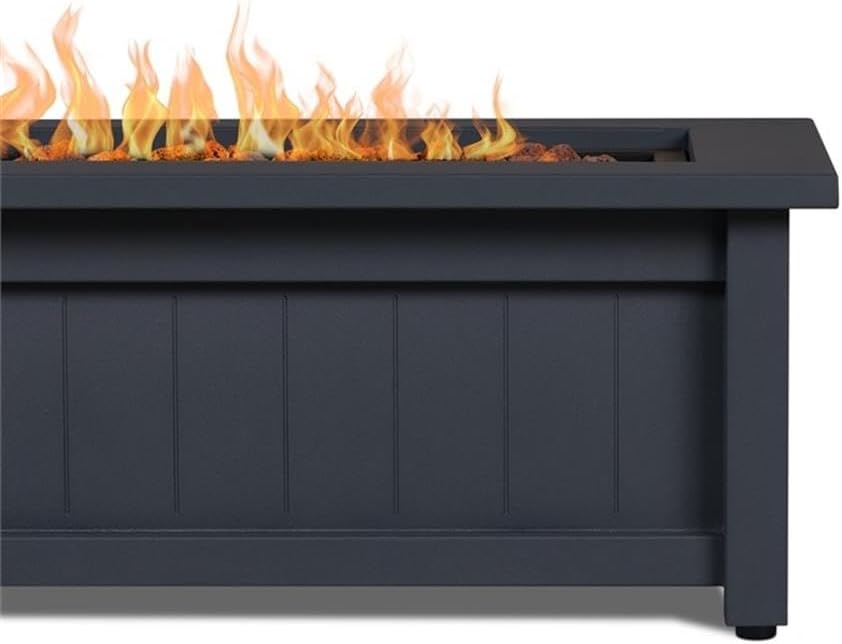 Real Flame Ortun Rectangle Propane Fire Table in Gray