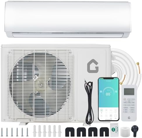 24,000 BTU Ductless Mini Split Heat Pump System, 23 SEER2 208V/230V Wifi Enabled Ductless AC Cool Up to 1500 Sq. Ft, Inverter, Compatible with Alexa, Complete Installation Kit, R45 Series