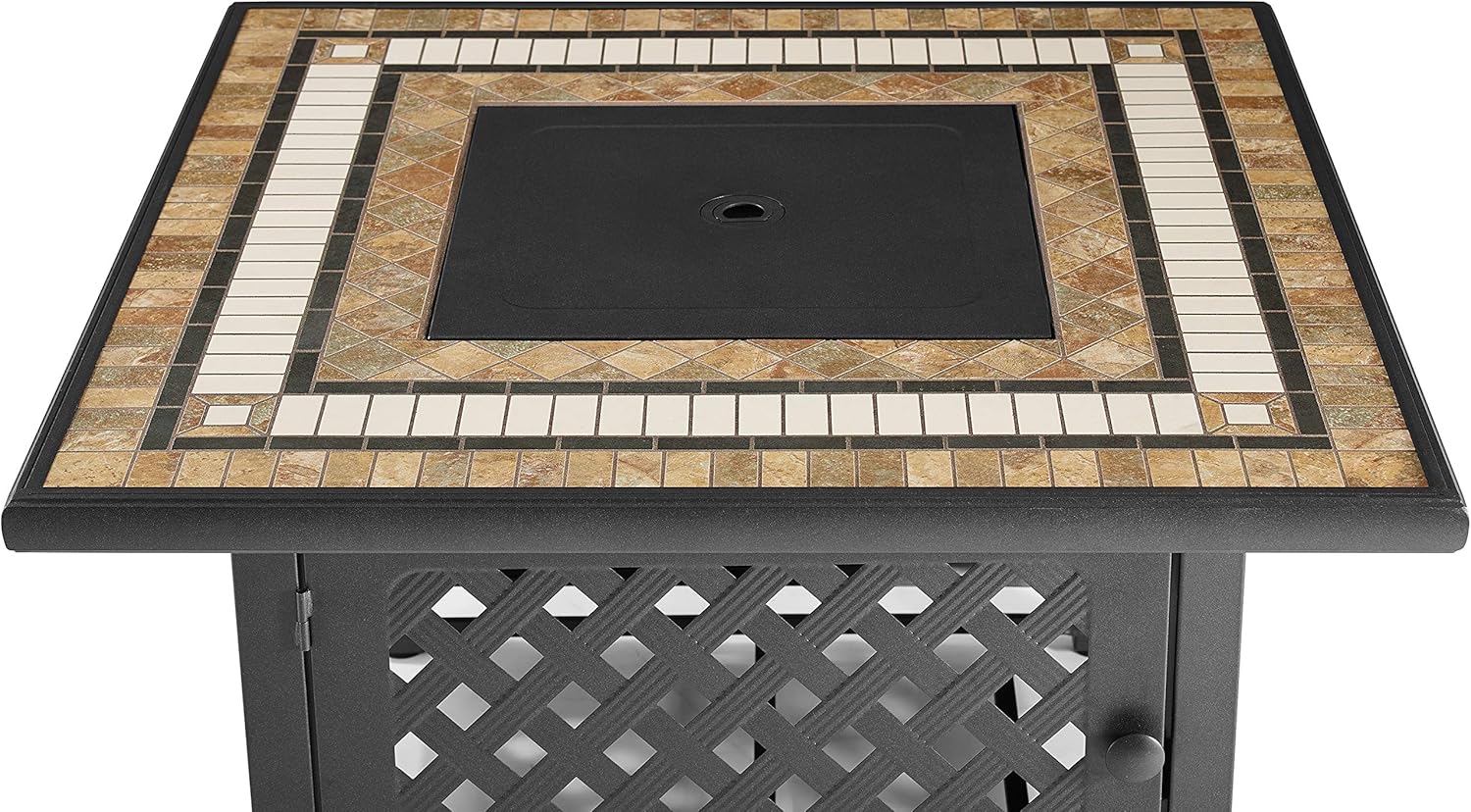 Crosley Furniture Tucson Outdoor Propane Fire Pit Table for Outside Patio Backyard Deck, 50,000 BTU