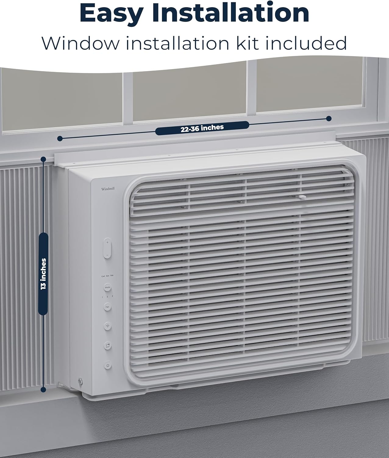 Windmill Window Air Conditioner - Quiet & Smart, Easy Install, Voice-Enabled, Remote & App Control AC Unit - 5,000 BTU Lite