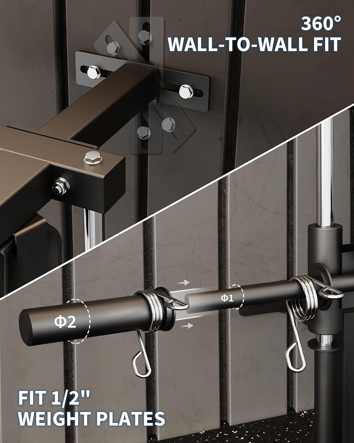 Garvee Wall Mount Cable Station, LAT Pulldown Machines with 19 Positions Dual Pulley System, Cable Crossover Machine with Adjustable Footplate, T-Bar and More Attachments, Workout Equipment Home Gym