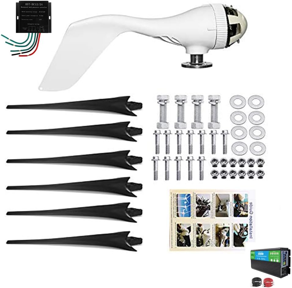 3000W Vertical Axis Maglev High Voltage Windmill with Hybrid Charge Controller for Home Use(12V 24V 48V 220V)