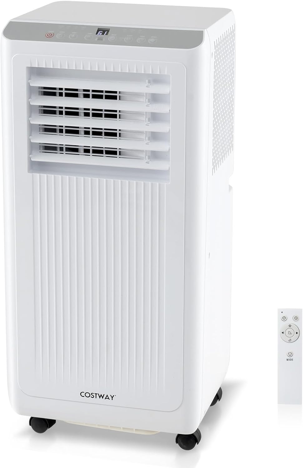 COSTWAY Portable Air Conditioner, 10000 BTU Air Conditioner with Remote Control, Digital Display, Installation Kit, Sleep Mode, 24H Timer, AC Unit for Bedrooms Up to 350 Sq.Ft, White (10000 BTU)