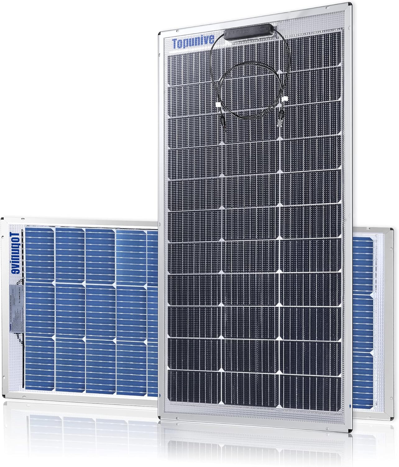 Bifacial 100W 12V Solar Panel 9BB Monocrystalline Cell 12 Volt for Marine RV Trailer Boat Cabin Van Car Uneven Surfaces 12V Battery Charge