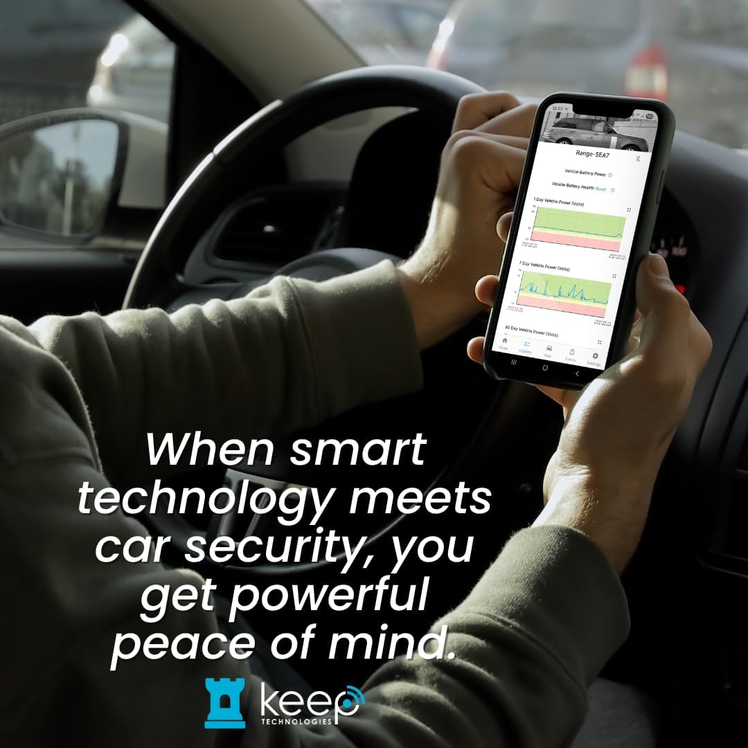 Keep Car Alarm - 4G/LTE, Anchoring Anti-Theft & Break-in Deterrent, GPS, Motion Sensing (PIR/Radar), 1080p Pictures & Video, 120dB Sound and Flashing Bright LEDs