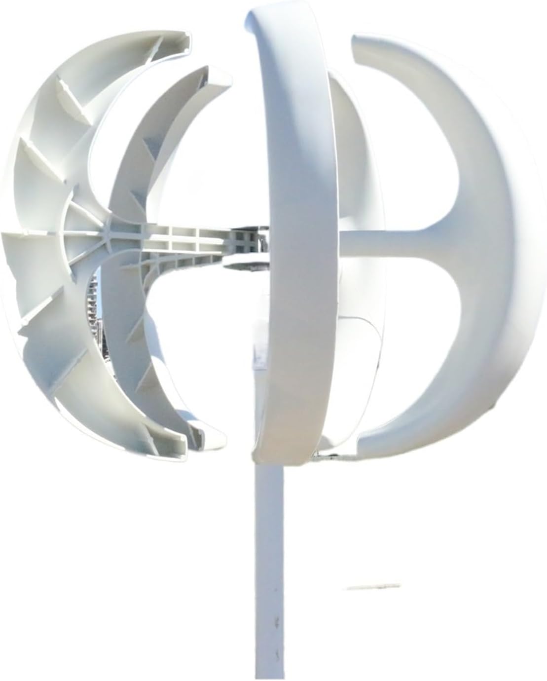 Wind Turbine Generator Kit, 8000W Vertical Axis Wind Turbine Generator for Home 8KW 12V 24V 48V Small Low Noise Windmill for Hybrid Solar Wind System(White,24V)