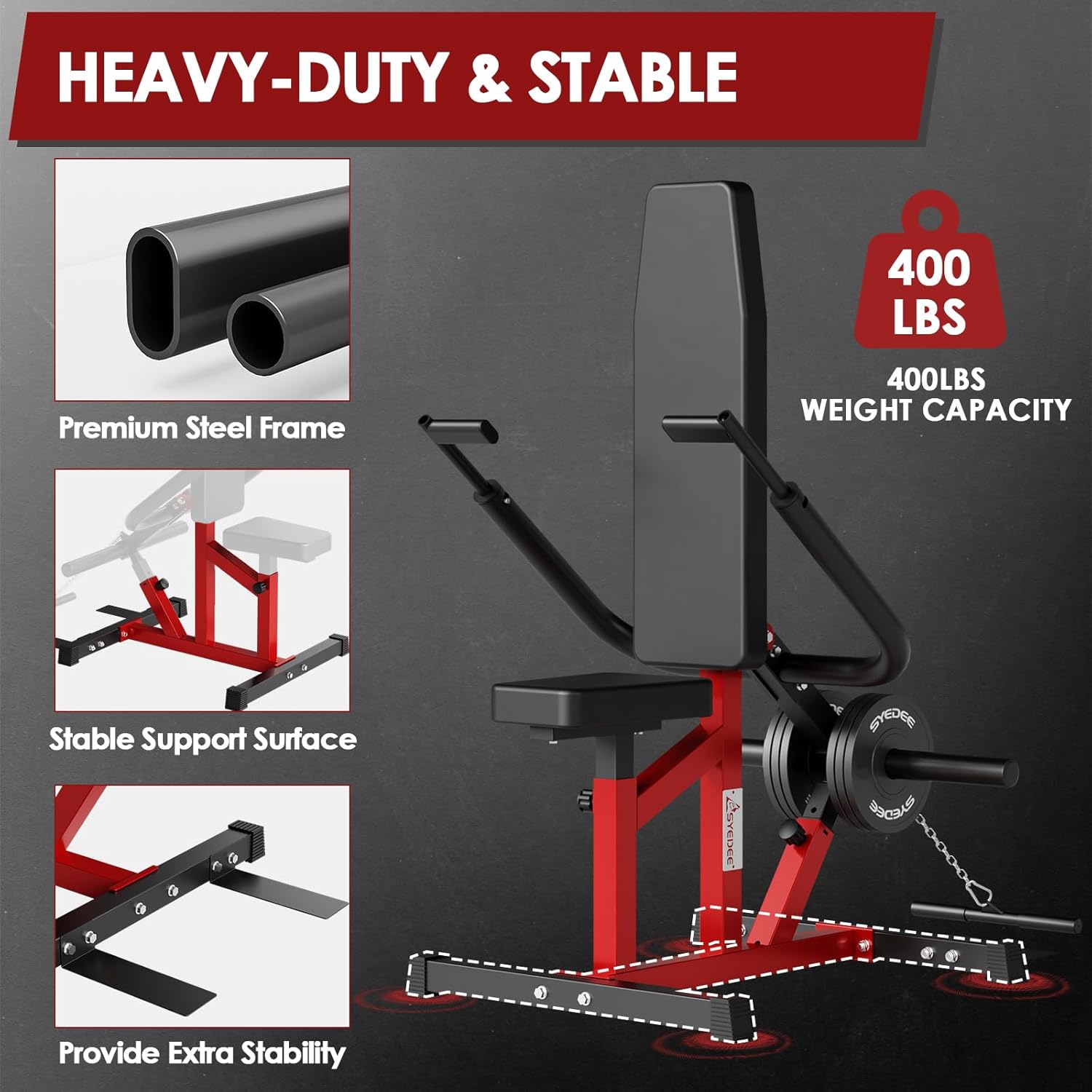Seated Dip Machine Plate Loaded- Tricep Dip Press Machine with Cable Bar for Biceps Chest Training, Hold up to 400LBS