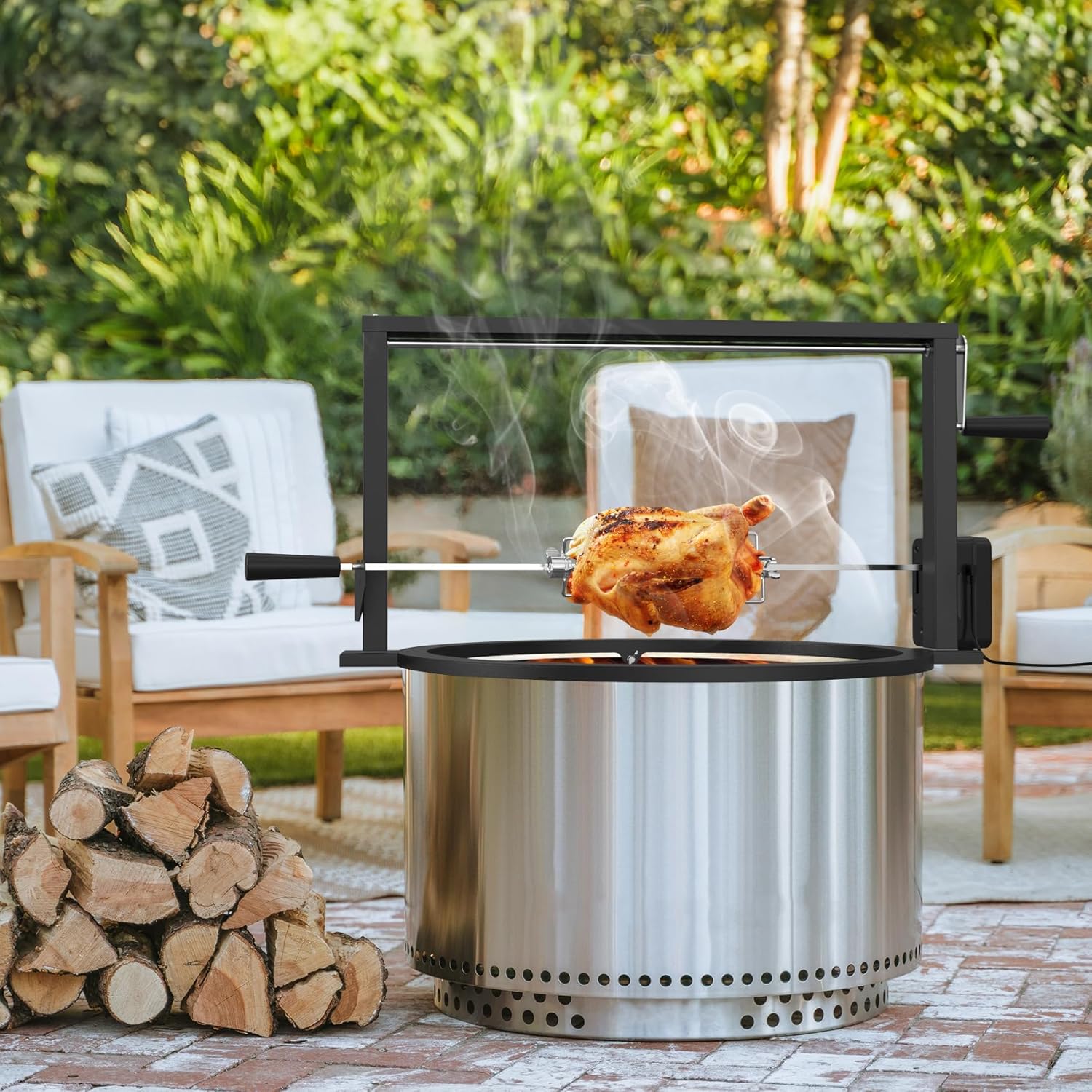 Onlyfire Santa-Maria Style Rotisserie Rotating System for Solo Stove Yukon 27