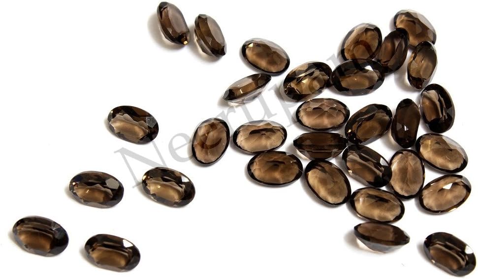 Neerupam collection Grey Natural Brazilian Smoky Quartz AA Quality 4x3 mm Faceted Oval Shape Loose Gemstones