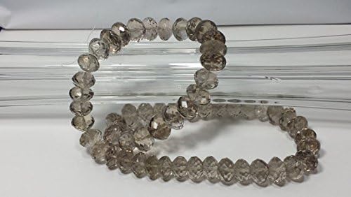 Light Smokey Quartz Hand Faceted Graduating Rondelle Beads 12.8-15.1mm 18 In. Strand