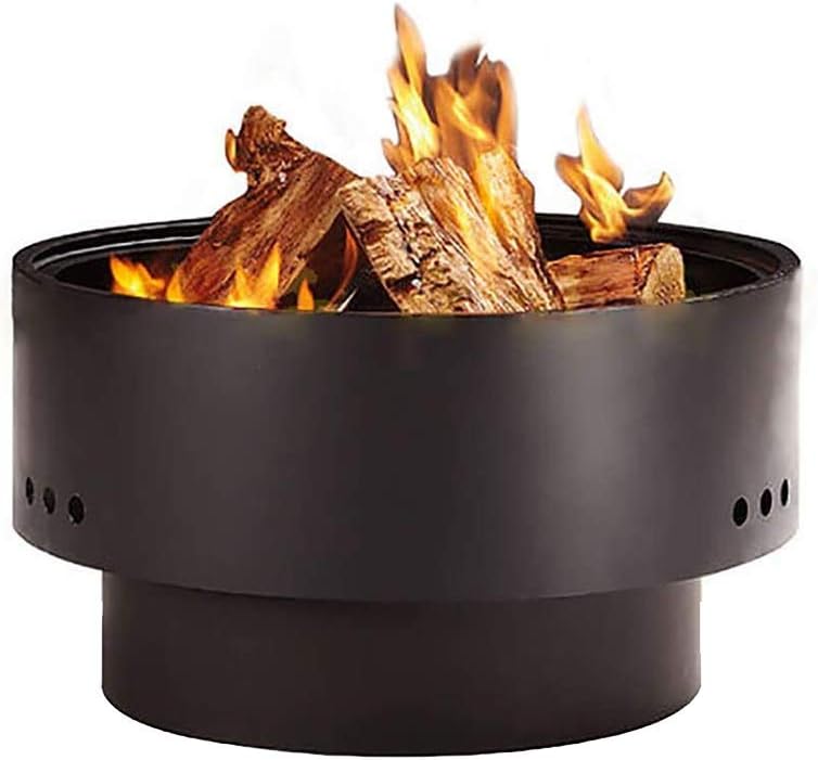 Outdoor Multifunctional Metal Fire Pit Garden BBQ Firepit Brazier Round Table Stove Patio Heater, 27.5 Inch, Thick Solid Steel DIY C