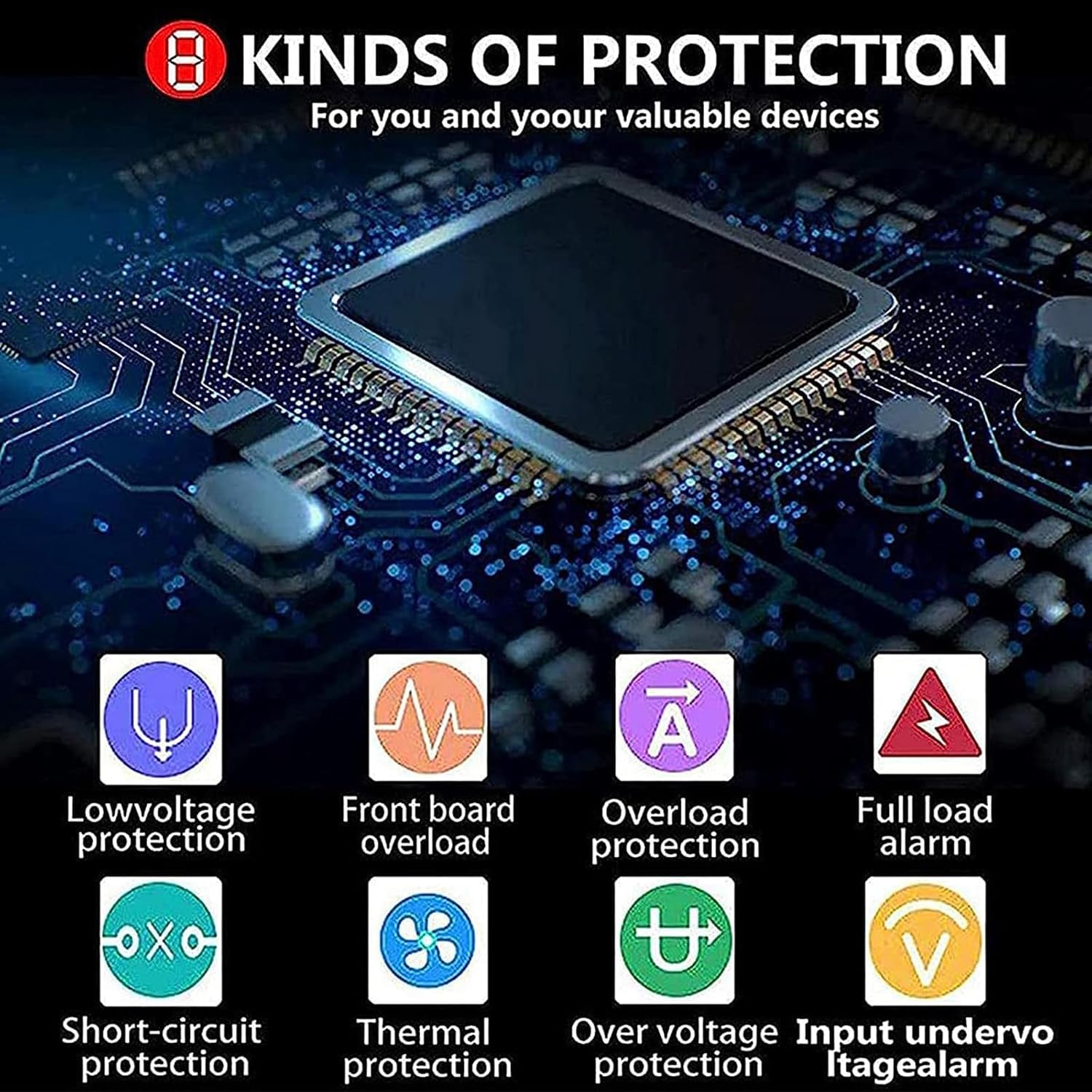 6000W-8000W Pure Sine Wave Power Inverter, with Smart Color Screen + 2 Universal Sockets, DC (12V/24V/48/60V) to AC (110V/220V), Suitable for Caravan Camping Travel,8000W-24V