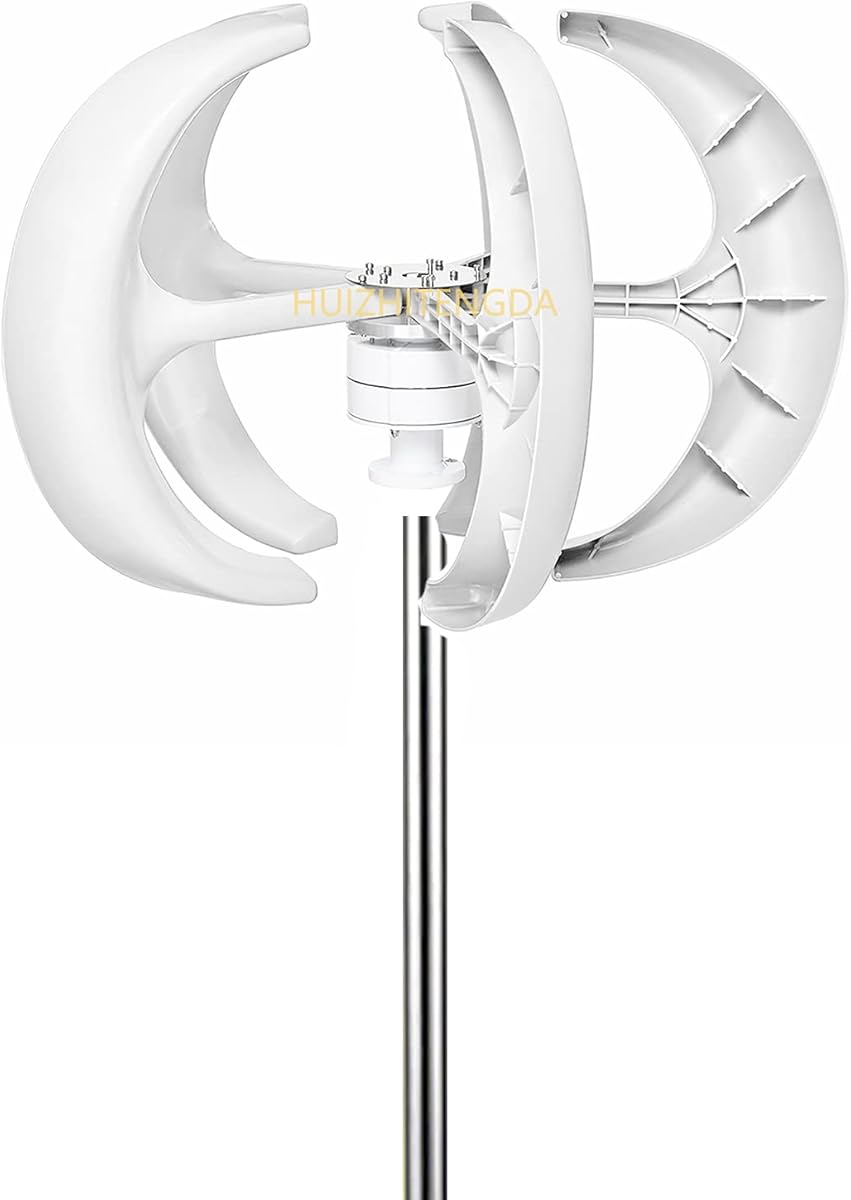 1500W Vertical Wind Turbine,Wind Turbine Generator 5 Blades Horizontal Windmill Energy Wind Turbine with Charge Controller,12V 24V 48V