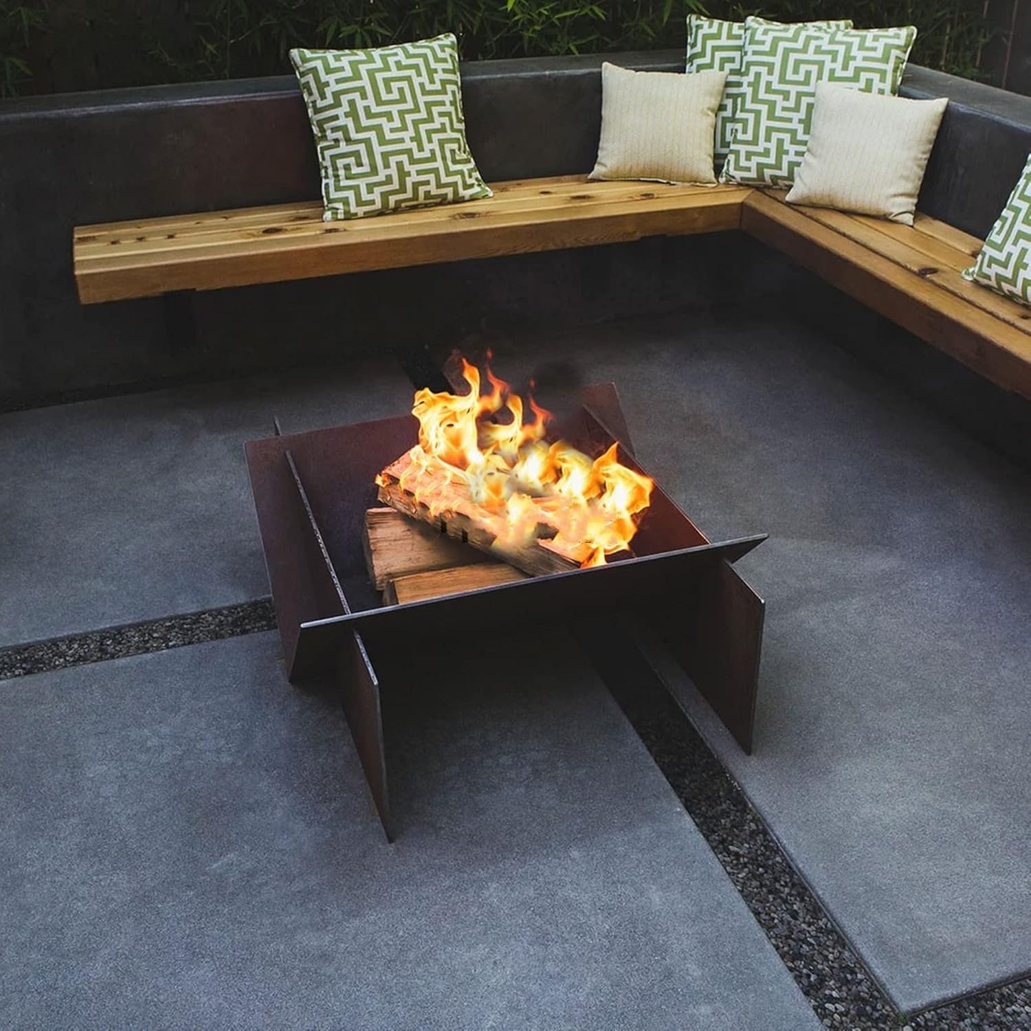 Large Fire Pits & Bowls, Heavy Duty Outdoor Firepit, DIY Metal Fire Pits, Wood Burning Firepit Grill, for Patio Backyard Garden Camping Bonfire Picnic