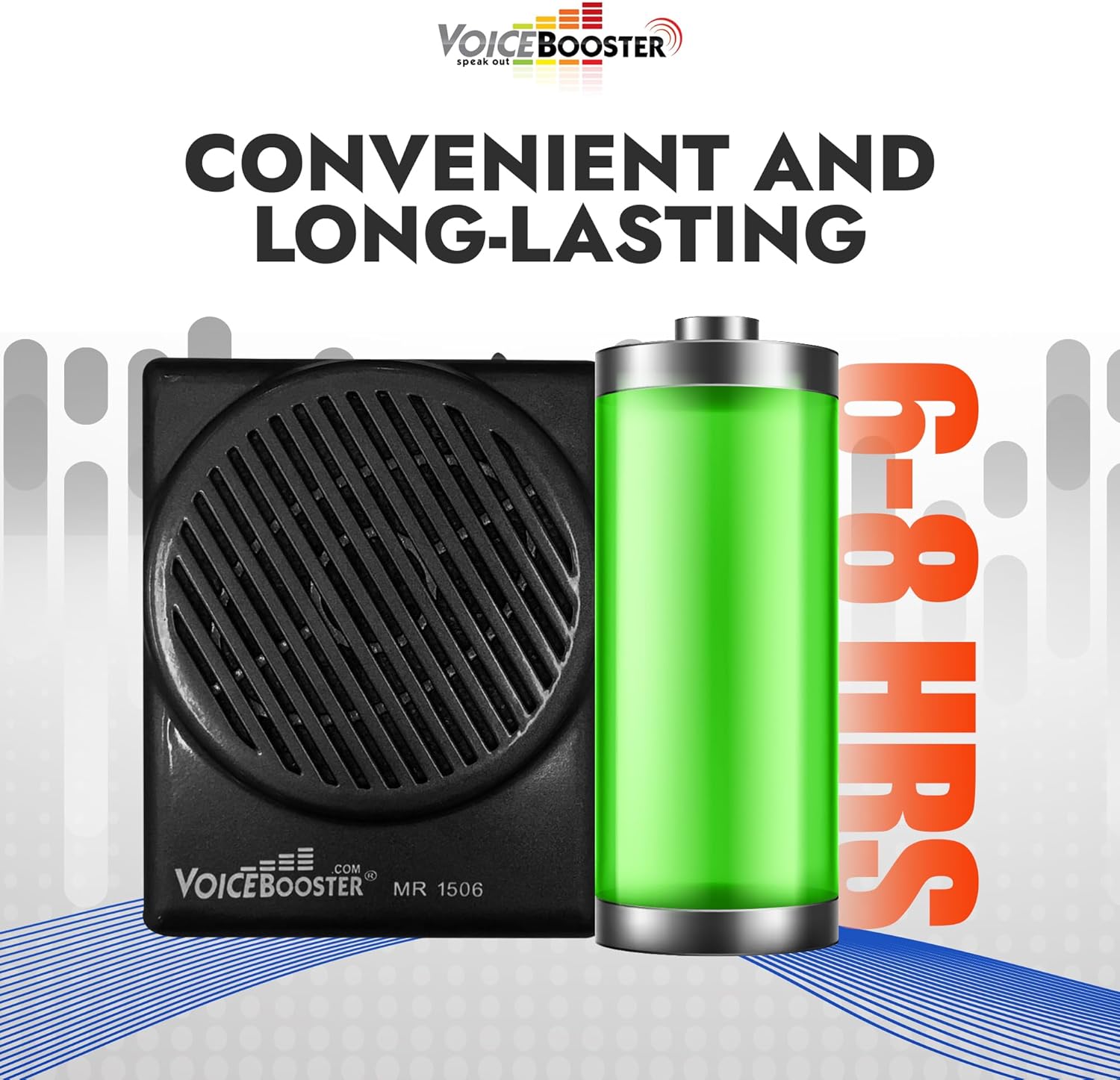 Voicebooster Speak Out Personal Voice Amplifier 10watt Wearable Portable Speaker with Microphone Headset for Classroom Teachers, Tour Guide, Public Speaking, Presentations – MR1506 (Black)