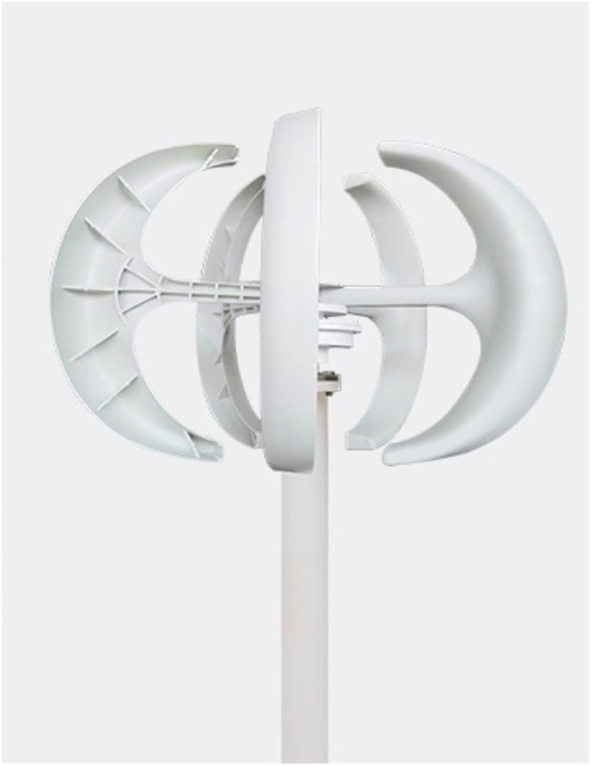 Wind Turbine Generator Kit, 12V/24V 1000W 500W Wind Turbine Generator Lantern Vertical Axises Wind Generator for Residential Household Streetlight for Hybrid Solar Wind System(White,24V_500W)