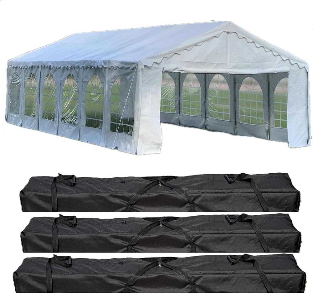 DELTA 40'x20' Budget PE Party Tent + (3) Long Storage Bags,Tents for Parties,carpas para Fiestas,Heavy Duty Upgraded Galvanized Wedding Tent Canopy Big Tents Carport Outdoor Event