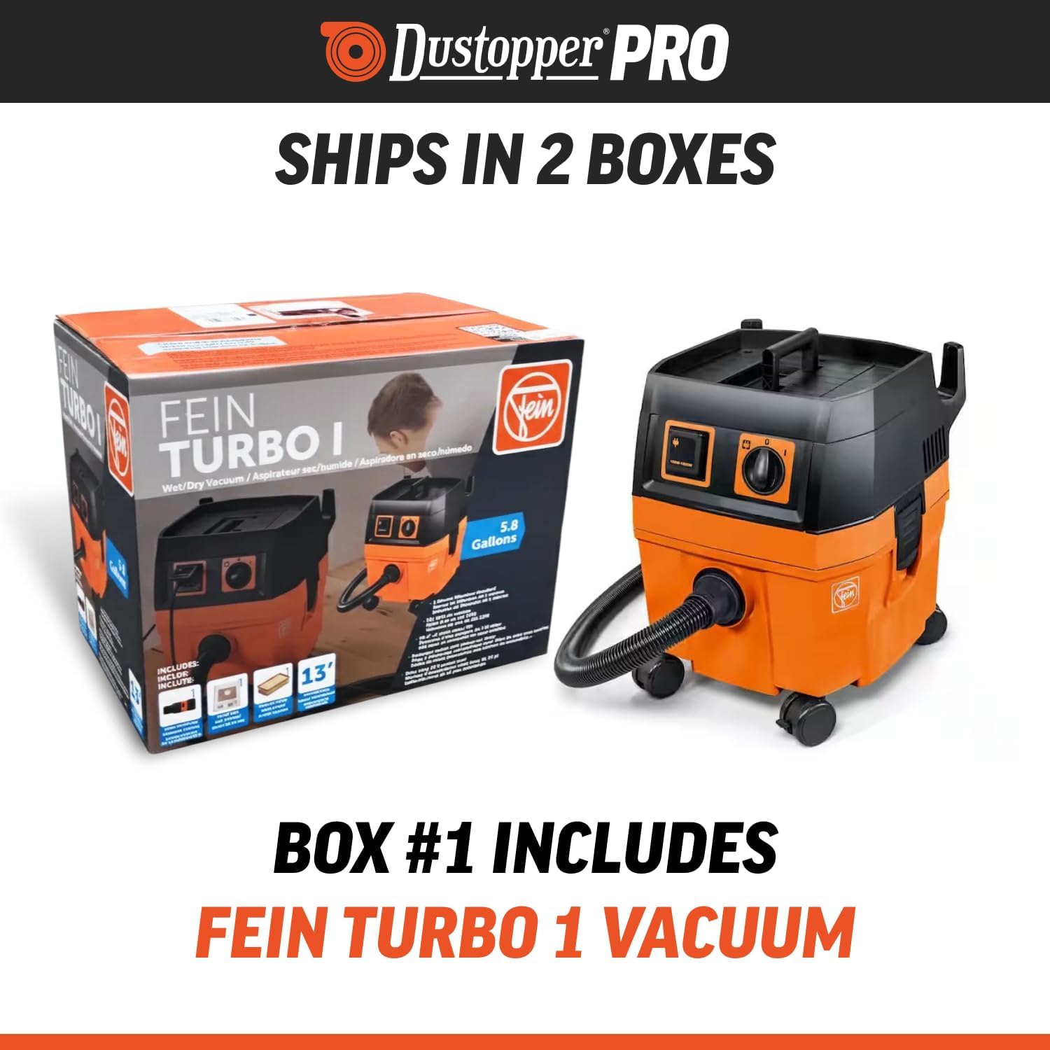 Turbo Bagger Shop Vacuum System – High-Performance Dust Collection System with Accessories for Wet Dry Vacuum System, Great for Shops, Garage, and Workshop, 5.8 Gallon, Ships in 2 Packages